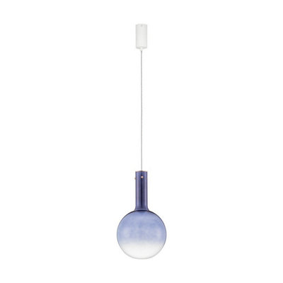 Luminosa Lighting Luminosa Nostos Globe Pendant Ceiling Light BlueGoldMatt White Triac Dimmable Led 6W 330Lm 3000K from B&Q