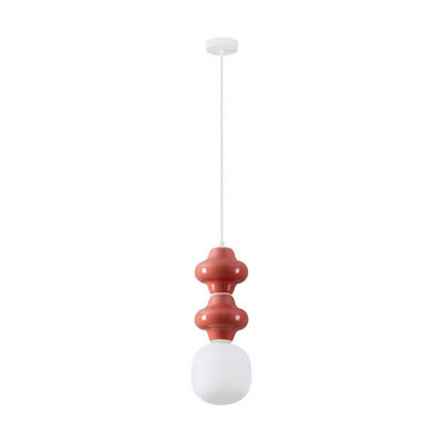 Luminosa Lighting Luminosa Clio Slim Pendant Ceiling Light RedMatt White E14 1X5W from B&Q