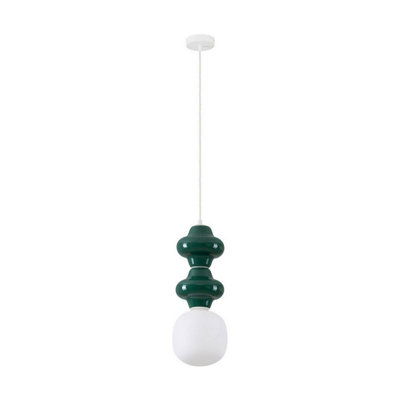 Luminosa Lighting Luminosa Clio Slim Pendant Ceiling Light GreenMatt White E14 1X5W from B&Q