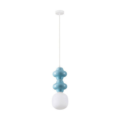 Luminosa Lighting Luminosa Clio Slim Pendant Ceiling Light BlueMatt White E14 1X5W from B&Q