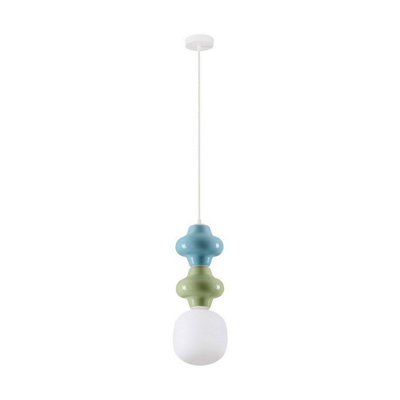 Luminosa Lighting Luminosa Clio Slim Pendant Ceiling Light GreenBlueMatt White E14 1X5W from B&Q