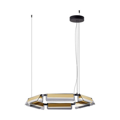 Luminosa Lighting Luminosa Apnea Integrated Led Pendant Ceiling Light Sandy BlackGoldGrey Triac Dimmable Led 39W 2340Lm 3000K from B&Q