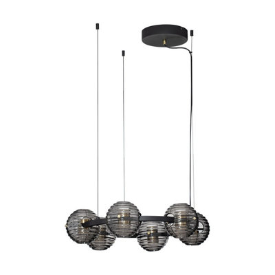 Luminosa Lighting Luminosa Las 63Cm Globe Pendant Ceiling Light Sandy BlackGoldGrey Triac Dimmable Led 60W 3000Lm 3000K from B&Q