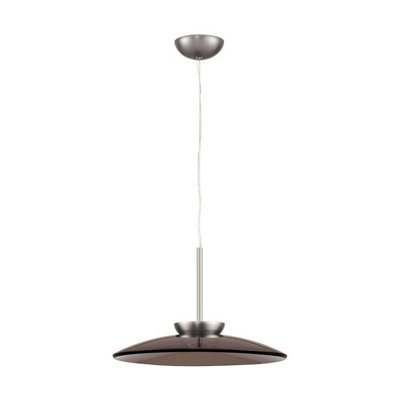 Luminosa Lighting Luminosa Esti Dome Pendant Ceiling Light Dark BrownFoggy Nickel Triac Dimmable Led 21W 1420Lm 3000K from B&Q