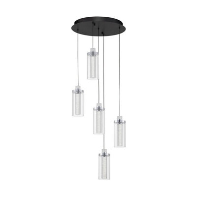 Luminosa Lighting Luminosa Lune Cluster Pendant Ceiling Light Sandy BlackChrome Triac Dimmable Led 38W 1254Lm 3000K from B&Q
