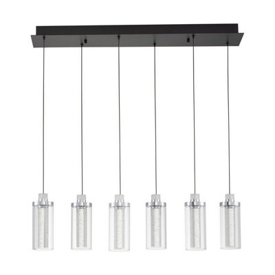 Luminosa Lighting Luminosa Lune Bar Pendant Ceiling Light Sandy BlackChrome Triac Dimmable Led 44W 1450Lm 3000K from B&Q