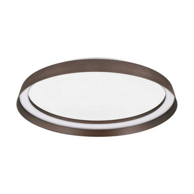 Luminosa Lighting Luminosa Ormi 45Cm Flush Ceiling Light Brushed Brown Coffee Triac Dimmable Led 38W 2713Lm 2700-3000-4000K Cct from B&Q