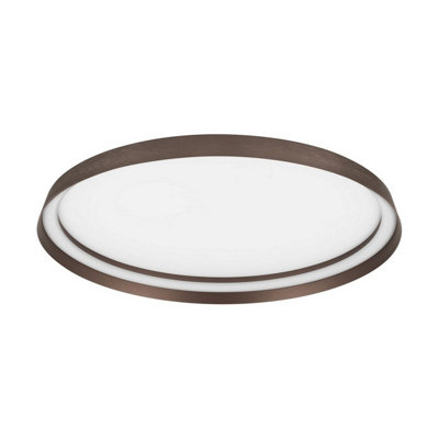 Luminosa Lighting Luminosa Ormi 60Cm Flush Ceiling Light Brushed Brown Coffee Triac Dimmable Led 48W 3361Lm 2700-3000-4000K Cct from B&Q