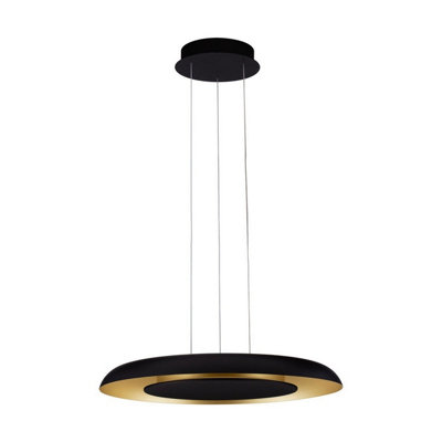 Luminosa Lighting Luminosa Epos 60Cm Dome Pendant Ceiling Light Sandy BlackBrushed Gold Triac Dimmable Led 38W 2100Lm 2700-3000-4000K Cct from B&Q
