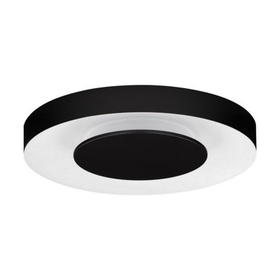 Luminosa Lighting Luminosa Pada 40Cm Integrated Led Semi Flush Ceiling Light Sandy BlackSandy White Triac Dimmable Led 25W 1592Lm 2700-3000-4000K from B&Q