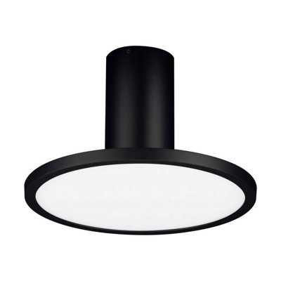 Luminosa Lighting Luminosa Ekei 20Cm Integrated Led Semi Flush Ceiling Light Sandy Black Led 14W 1085Lm 3000K from B&Q