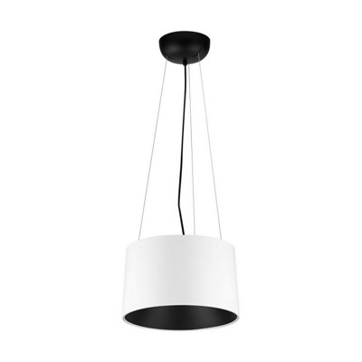 Luminosa Lighting Luminosa Atil Cylindrical Pendant Ceiling Light Sandy WhiteBlack Led 24W 1268Lm 3000K from B&Q