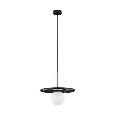 Luminosa Lighting Luminosa Idor Globe Pendant Ceiling Light OpalSandy Black Led G9 1X5W from B&Q