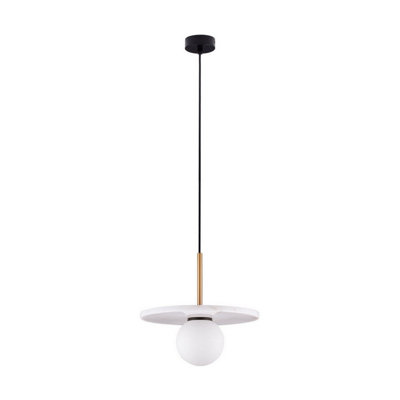 Luminosa Lighting Luminosa Idor Globe Pendant Ceiling Light OpalWhiteSandy Black Led G9 1X5W from B&Q