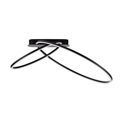 Luminosa Lighting Luminosa Kiklos Integrated Led Semi Flush Ceiling Light Sandy Black Triac Dimmable Led 42W 1923Lm 3000K from B&Q