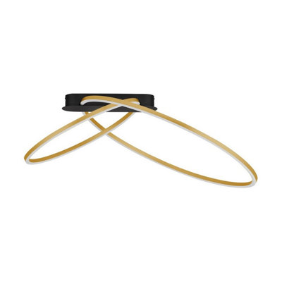 Luminosa Lighting Luminosa Kiklos Integrated Led Semi Flush Ceiling Light Brass Gold Triac Dimmable Led 42W 1923Lm 3000K from B&Q