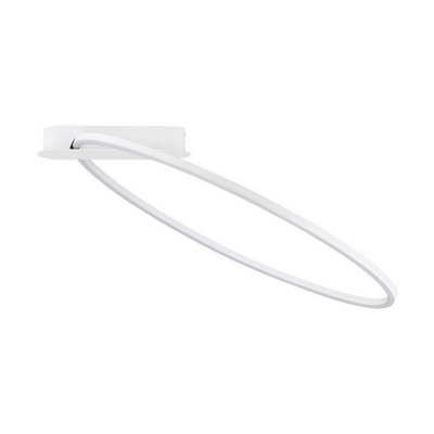 Luminosa Lighting Luminosa Kiklos Integrated Led Semi Flush Ceiling Light Sandy White Triac Dimmable Led 30W 1250Lm 3000K from B&Q