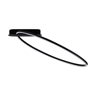 Luminosa Lighting Luminosa Kiklos Integrated Led Semi Flush Ceiling Light Sandy Black Triac Dimmable Led 30W 1250Lm 3000K from B&Q