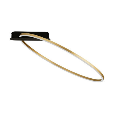Luminosa Lighting Luminosa Kiklos Integrated Led Semi Flush Ceiling Light Brass Gold Triac Dimmable Led 30W 1250Lm 3000K from B&Q