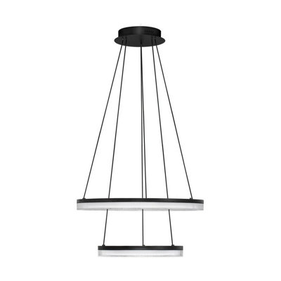 Luminosa Lighting Luminosa Lonela 60Cm Integrated Led Pendant Ceiling Light Sandy Black Triac Dimmable Led 46W 3500Lm 3000K from B&Q