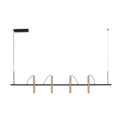Luminosa Lighting Luminosa Prato Bar Pendant Ceiling Light Champagne GoldBlack Triac Dimmable Led 22W 1112Lm 3000K Magnetic from B&Q
