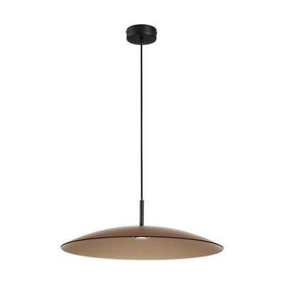 Luminosa Lighting Luminosa Polifemo 60Cm Dome Pendant Ceiling Light Mocha BrownSandy Black Led 17W 1360Lm 3000K from B&Q