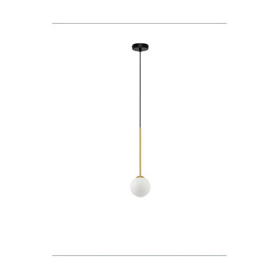 Luminosa Lighting Luminosa Savoy Globe Pendant Ceiling Light OpalSatin GoldMatt Black Led G9 1X5W from B&Q