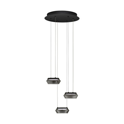 Luminosa Lighting Luminosa Jailyn Cluster Pendant Ceiling Light Sandy BlackSmokey Triac Dimmable Led 24W 960Lm 3000K from B&Q