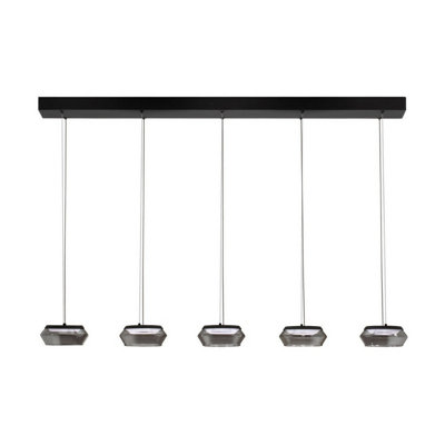Luminosa Lighting Luminosa Jailyn Bar Pendant Ceiling Light Sandy BlackSmokey Triac Dimmable Led 40W 1600Lm 3000K from B&Q