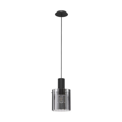 B&Q -  Luminosa Mirbi Dome Pendant Ceiling Light SmokeySandy Black E27 1X12W