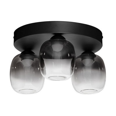 Luminosa Lighting Luminosa Kita Shade Cluster Ceiling Light SmokeySandy Black Triac Dimmable Led 16W 1469Lm 3000K from B&Q