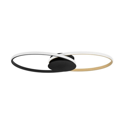 Luminosa Lighting Luminosa Aveo Integrated Led Semi Flush Ceiling Light Sandy BlackGold Triac Dimmable Led 43W 1720Lm 3200K from B&Q