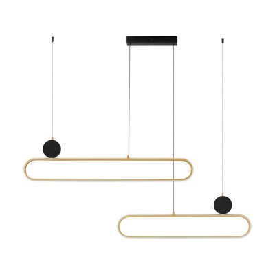 Luminosa Lighting Luminosa Liaise Integrated Led Pendant Ceiling Light Sandy BlackGold Triac Dimmable Led 49W 2060Lm 3200K from B&Q