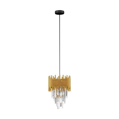 Luminosa Lighting Luminosa Magnolia Pendant Ceiling Light Sandy BlackGold E14 1X5W Crystals: 12 Cm: 16Pcs 9.8 Cm: 16Pcs from B&Q