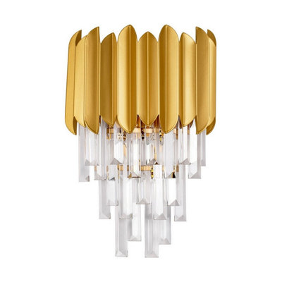 Luminosa Lighting Luminosa Magnolia Wall Lamp Gold E14 2X5W from B&Q