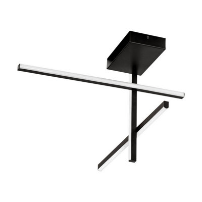 Luminosa Lighting Luminosa Antama Integrated Led Semi Flush Ceiling Light Sandy Black Triac Dimmable Led 25W 955Lm 3200K from B&Q