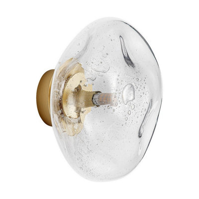 Luminosa Lighting Luminosa King 22Cm Wall Lamp Brass GoldBlown Clear Led G9 1X5W from B&Q
