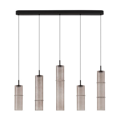 Luminosa Lighting Luminosa Sano Bar Pendant Ceiling Light Matt BlackMoca Brown Triac Dimmable Led 18W 1080Lm 3000K from B&Q