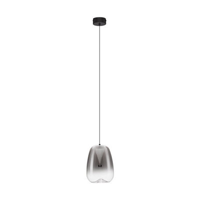 Luminosa Lighting Luminosa Oblo Slim Pendant Ceiling Light Smokey GreyMatt Black Led 3W 120Lm 3000K from B&Q
