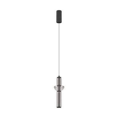 Luminosa Lighting Luminosa Ulon Slim Pendant Ceiling Light Smokey GreyMatt Black Triac Dimmable Led 13W 715Lm 3000K from B&Q