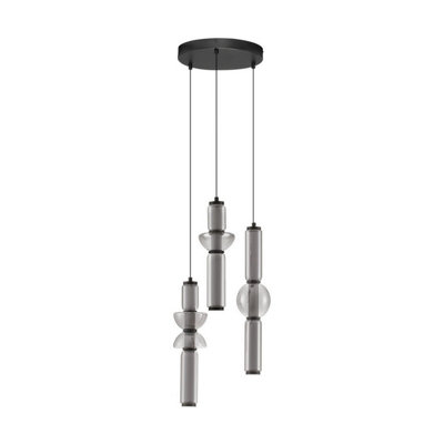 Luminosa Lighting Luminosa Ulon Cluster Pendant Ceiling Light Smokey GreyMatt Black Triac Dimmable Led 37W 2035Lm 3000K from B&Q