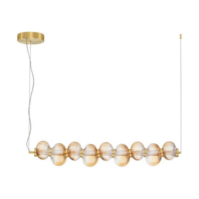 Luminosa Lighting Luminosa Leda Bar Pendant Ceiling Light AmberGlossy Light Gold Triac Dimmable Led 30W 1800Lm 3000K from B&Q