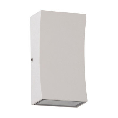 Luminosa Lighting Luminosa Boxy Outdoor Up Down Wall Lamp Sandy White Led 6W 312Lm Ip65 3000K from B&Q