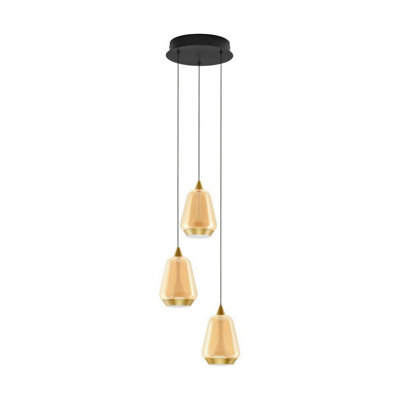 Luminosa Lighting Luminosa Alish Cluster Pendant Ceiling Light Brass GoldMatt BlackChampagne Triac Dimmable Led 24W 1299Lm 3000K from B&Q