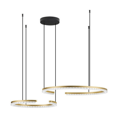 Luminosa Lighting Luminosa Greamy Integrated Led Pendant Ceiling Light Gold Triac Dimmable Led 49W 3668Lm 3000K from B&Q