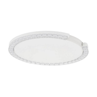 Luminosa Lighting Luminosa Greamy 46Cm Decorative Flush Ceiling Light Sandy White Triac Dimmable Led 21W 1365Lm 3000K from B&Q
