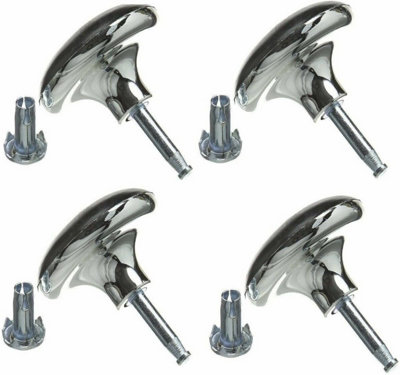 Just Accessories Furniture Legs Bed Castors Gliders & Inserts For Sofas Footstools Replacement Furniture Chrome Glides Feet Pack Of 4 from B&Q