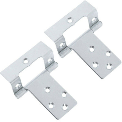 B&Q -  50mm Cranked Flush Hinges Silver For Cabinets Cupboards Door Fittings
