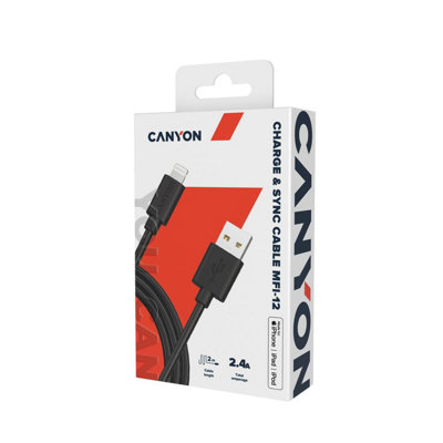 Canyon Black Mfi Lightning Cable 2M