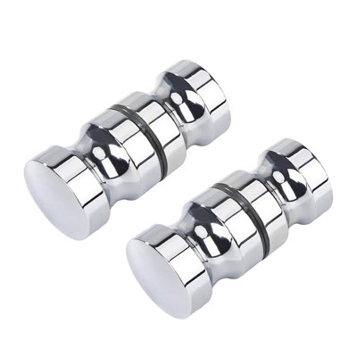 Nes Home Round Chrome Aluminium Shower Door Knob Handle Set Of 2 from B&Q